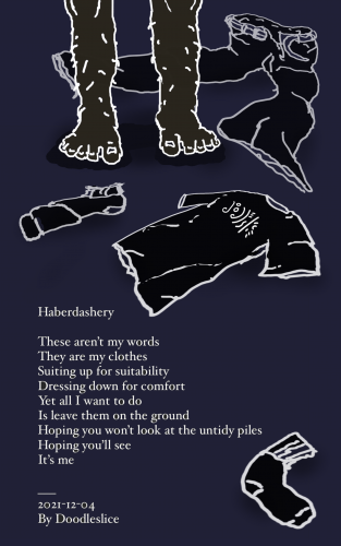 Haberdashery - a poem and drawing by Doodleslice